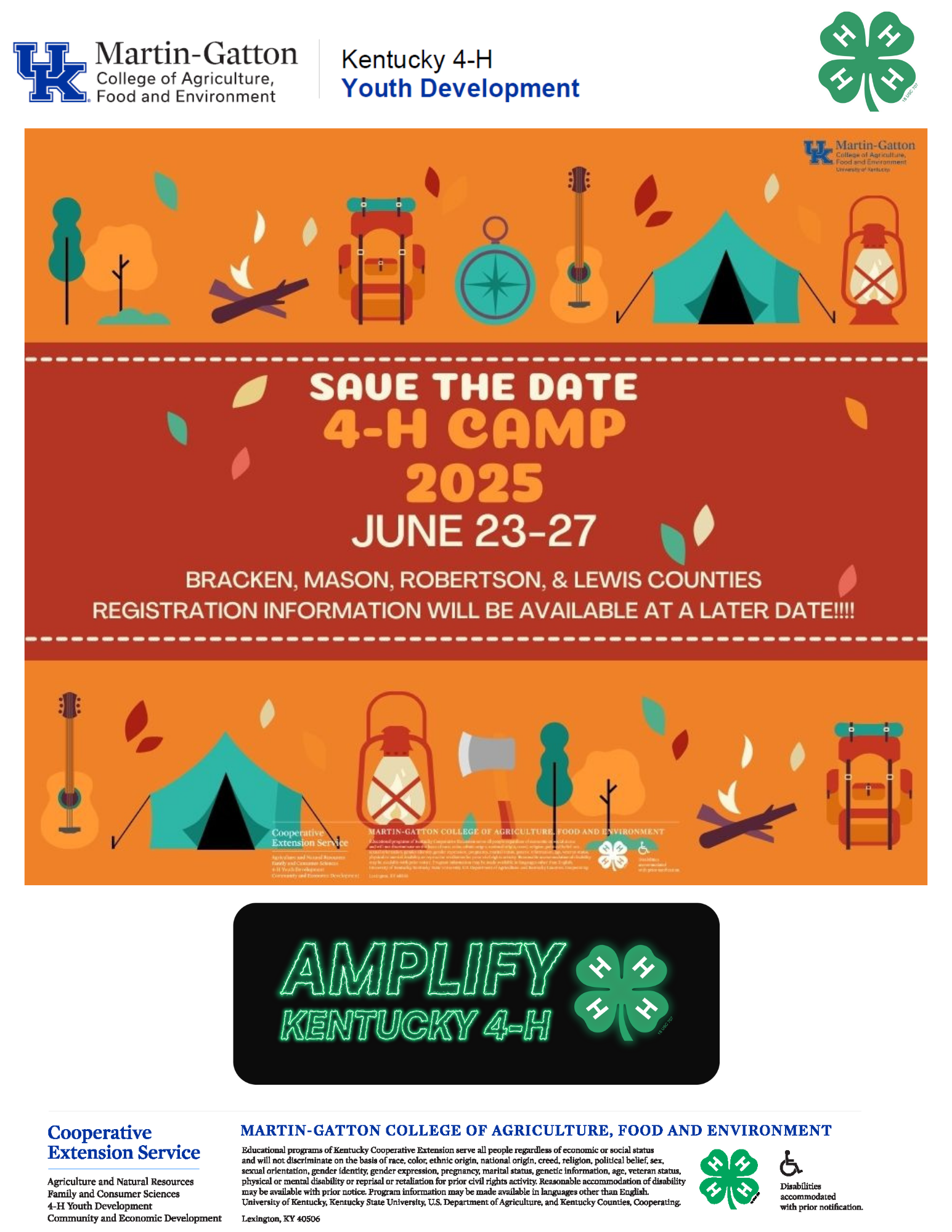 4-H camp flyer